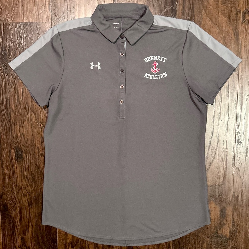 Under Armour Bennett Athletics Polo Shirt Grey Red